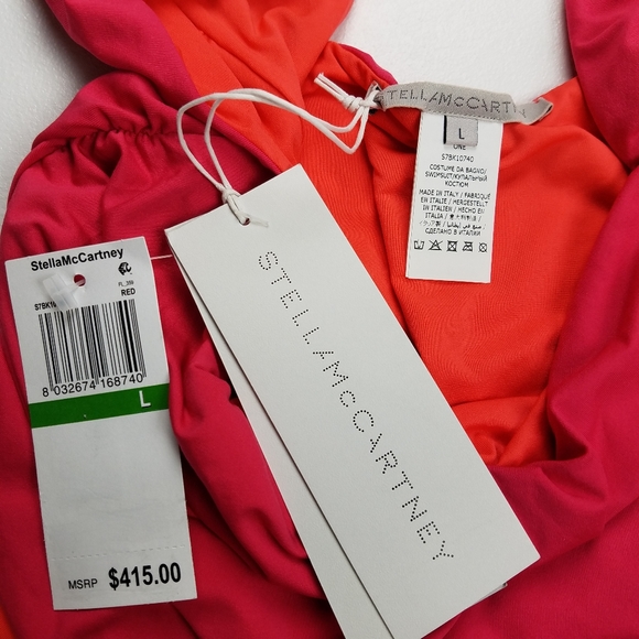 Stella McCartney Tie Front Pink One Piece Swimsuit - Picture 10 of 10